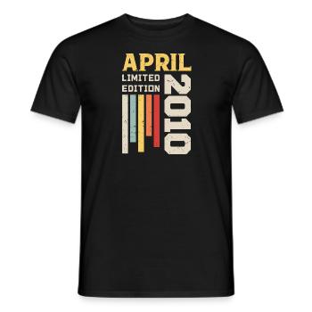 April 2010 - Birthday gift April 2010 April - Men's T-Shirt - black - Front - AI Model Male 178 light (178cm)