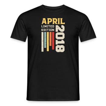 Avril 2018 - Cadeau anniversaire Avril 2018 Avril - T-shirt homme - noir - Devant - AI Model Male 178 light (178cm)