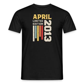 April 2013 - Birthday Gift April 2013 April - Men's T-Shirt - black - Front - AI Model Male 178 light (178cm)