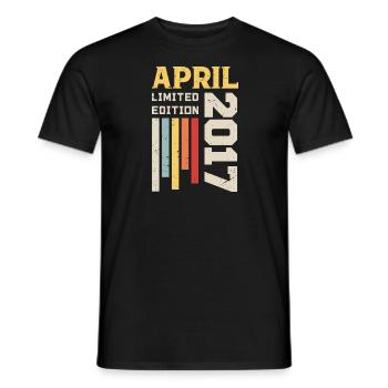 April 2017 - Birthday gift April 2017 April - Men's T-Shirt - black - Front - AI Model Male 178 light (178cm)