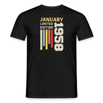 January 1958 - January 1958 Birthday Gift - Men's T-Shirt - black - Front - AI Model Male 178 light (178cm)