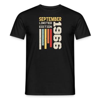 September 1966 Birthday Gift September 1966 - Men's T-Shirt - black - Front - AI Model Male 178 light (178cm)