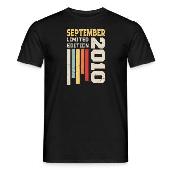 September 2010 Birthday Gift September 2010 - Men's T-Shirt - black - Front - AI Model Male 178 light (178cm)