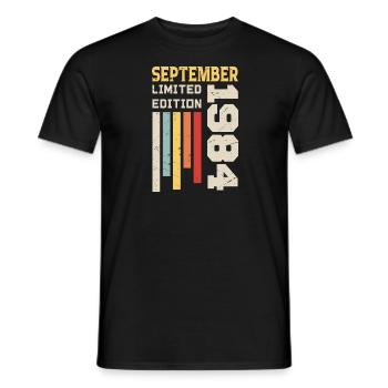 Septembre 1984 Cadeau anniversaire Septembre 1984 - T-shirt homme - noir - Devant - AI Model Male 178 light (178cm)