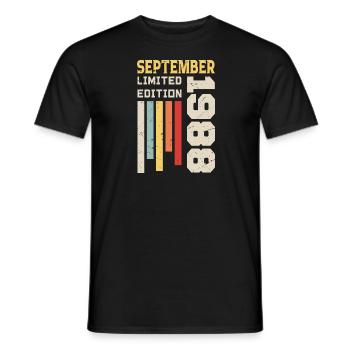 Septembre 1988 Cadeau anniversaire Septembre 1988 - T-shirt homme - noir - Devant - AI Model Male 178 light (178cm)