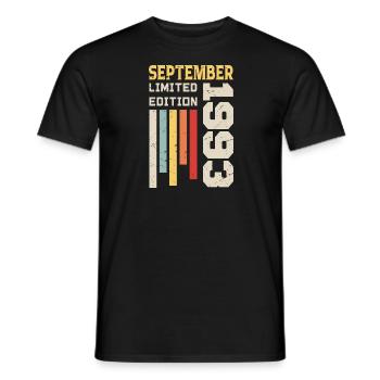 Septembre 1993 Cadeau anniversaire Septembre 1993 - T-shirt homme - noir - Devant - AI Model Male 178 light (178cm)
