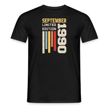 September 1990 Birthday Gift September 1990 - Men's T-Shirt - black - Front - AI Model Male 178 light (178cm)