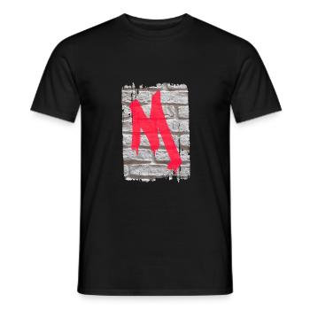 mur m - T-shirt homme - noir - Devant - AI Model Male 178 light (178cm)