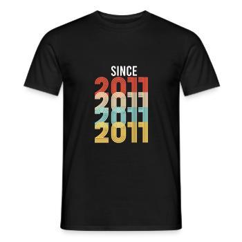 Millésime 2011 anniversaire année de naissance rétro millésime - T-shirt homme - noir - Devant - AI Model Male 178 light (178cm)