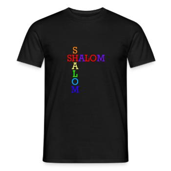 SHALOM ARC EN CIEL CROISES - T-shirt homme - noir - Devant - AI Model Male 178 light (178cm)