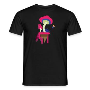 Pilzinsel - Männer T-Shirt - Schwarz - Vorne - AI Model Male 178 light (178cm)
