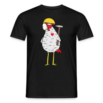 Handwerker Huhn Hammer Herz Baustelle Berufe Job - Männer T-Shirt - Schwarz - Vorne - AI Model Male 178 light (178cm)