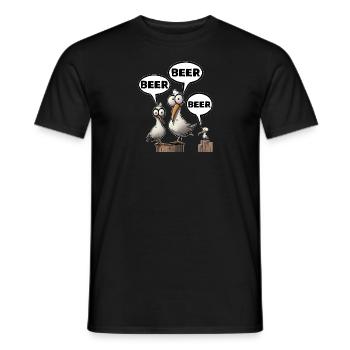 Seagull T Shirt Seagull Drinking Beer Shirt Funny Drinking - Men's T-Shirt - black - Front - AI Model Male 178 light (178cm)