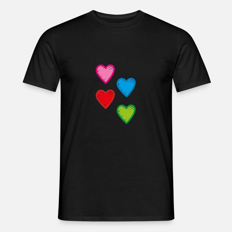 Herzen - Männer T-Shirt - Schwarz