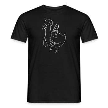Baguette Canard - T-shirt homme - noir - Devant - AI Model Male 178 light (178cm)