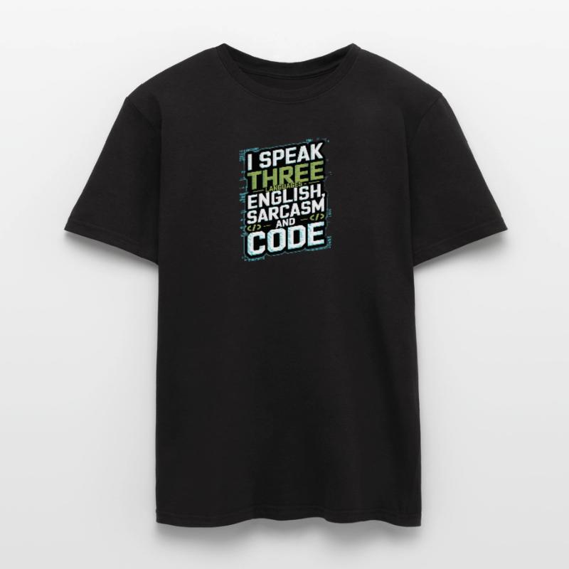 Ich Spreche Drei Sprachen Englisch, Sarkasmus-code Männer T-Shirt