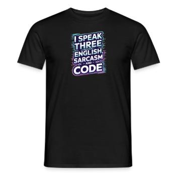 Ich Spreche Drei Sprachen Englisch Sarkasmus-code - Männer T-Shirt - Schwarz - Vorne - AI Model Male 178 light (178cm)