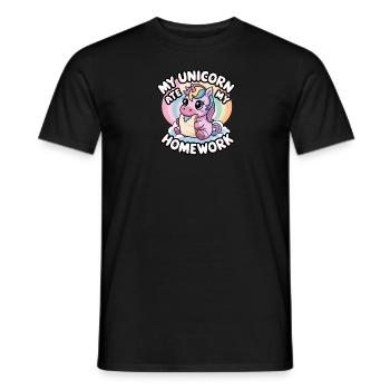 Ma licorne a mangé mes devoirs - T-shirt homme - noir - Devant - AI Model Male 178 light (178cm)