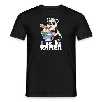 Niedlicher Großer Panda mit Ramen Nudeln Geschenk - Männer T-Shirt - Schwarz - Vorne - AI Model Male 178 light (178cm)