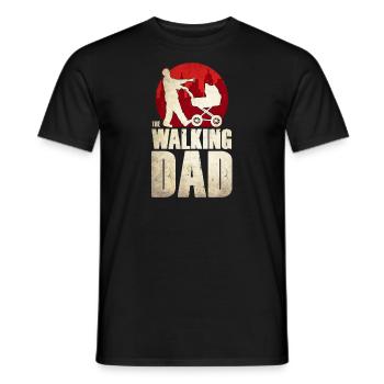 The walking Dad Kinderwagen Papa Zombie Vater - Men's T-Shirt - black - Front - AI Model Male 178 light (178cm)