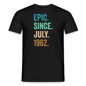 60 Years Old Epic Since July 1962 60th Birthday - Men's T-Shirt - black - Front - AI Model Male 178 light (178cm)