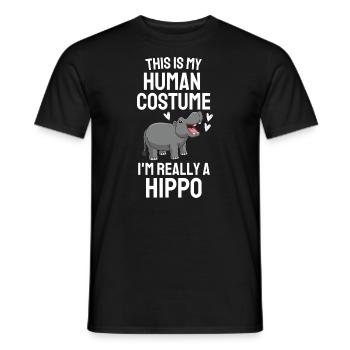 Hippo Kostüm Party Afrika Tier Geschenk NIlpferd - Männer T-Shirt - Schwarz - Vorne - AI Model Male 178 light (178cm)