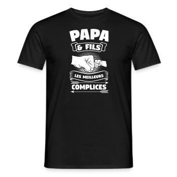 Papa & Sohn Familie Papa Geschenk - Männer T-Shirt - Schwarz - Vorne - AI Model Male 178 light (178cm)