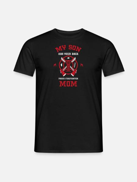 My Son Has Your Back Proud Firef... - Men's T-Shirt - black