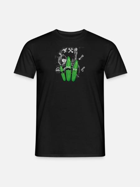 Gurken,zeichnung,schrauber,schraube,Werkzeuge - Männer T-Shirt - Schwarz