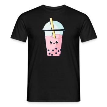 Boba Tea Kawaii - Men's T-Shirt - black - Front - AI Model Male 178 light (178cm)