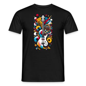 Electric Symphony GuitarAbstract Music Lover - Männer T-Shirt - Schwarz - Vorne - AI Model Male 178 light (178cm)