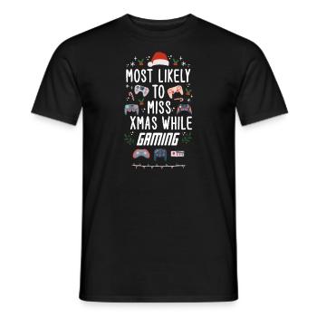 Weihnachten Gamer Lustig Miss Xmas While Gaming - Männer T-Shirt - Schwarz - Vorne - AI Model Male 178 light (178cm)