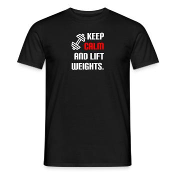 Ruhe bewahren & Gewichte heben - Männer T-Shirt - Schwarz - Vorne - AI Model Male 178 light (178cm)