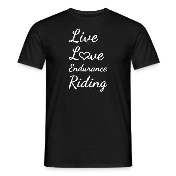 Rider Live Love Endurance Riding - Männer T-Shirt - Schwarz - Vorne - AI Model Male 178 light (178cm)