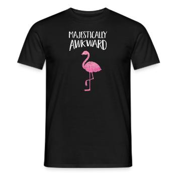 Majestically Awkward | Pink Flamingo Illustration - Männer T-Shirt - Schwarz - Vorne - AI Model Male 178 light (178cm)