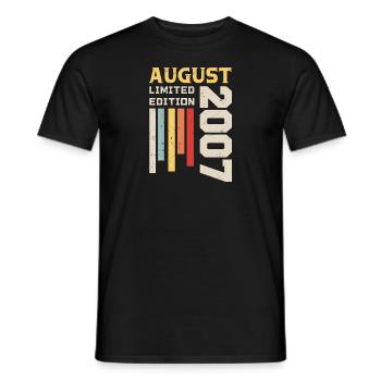 August 2007 - Birthday Gift August 2007 August - Men's T-Shirt - black - Front - AI Model Male 178 light (178cm)
