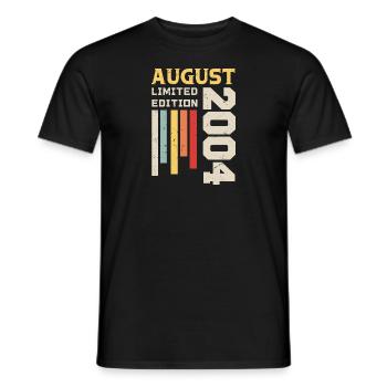 August 2004 - Birthday Gift August 2004 August - Men's T-Shirt - black - Front - AI Model Male 178 light (178cm)