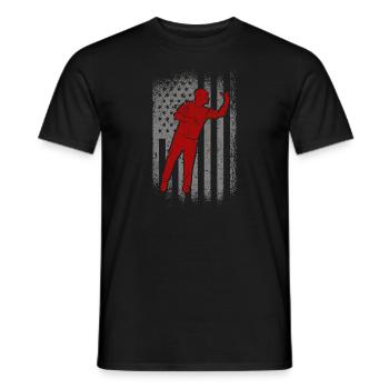 Darts American Flag Retro Darts Player - Men's T-Shirt - black - Front - AI Model Male 178 light (178cm)
