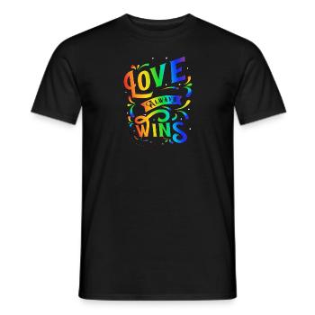 Liebe gewinnt immer 2 clr - Männer T-Shirt - Schwarz - Vorne - AI Model Male 178 light (178cm)