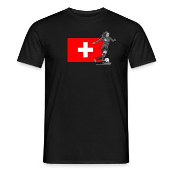 Frauenfussball Schweiz - Männer T-Shirt - Schwarz - Vorne - AI Model Male 178 light (178cm)