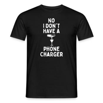 Nein, ich habe kein Handy-Ladegerät - Männer T-Shirt - Schwarz - Vorne - AI Model Male 178 light (178cm)