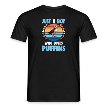 Juste un garçon qui aime les macareux moines - T-shirt homme - noir - Devant - AI Model Male 178 light (178cm)