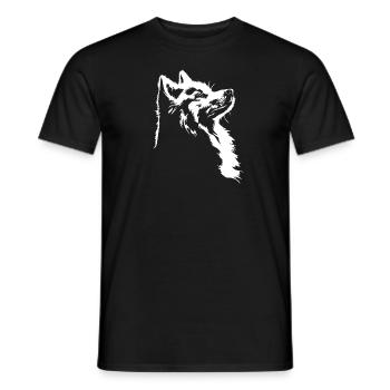 Samoyède Silhouette Chien Chien Wilsigns - T-shirt homme - noir - Devant - AI Model Male 178 light (178cm)