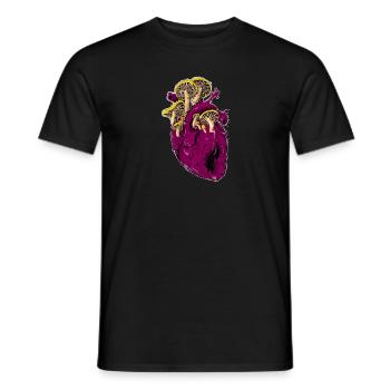 Heart full of mushrooms - Men's T-Shirt - black - Front - AI Model Male 178 light (178cm)