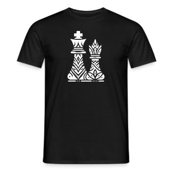 Chess Piece King and Queen in Tattoo Style - Men's T-Shirt - black - Front - AI Model Male 178 light (178cm)