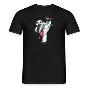 Niedlicher Karate-Panda - Karate Japanische - Männer T-Shirt - Schwarz - Vorne - AI Model Male 178 light (178cm)