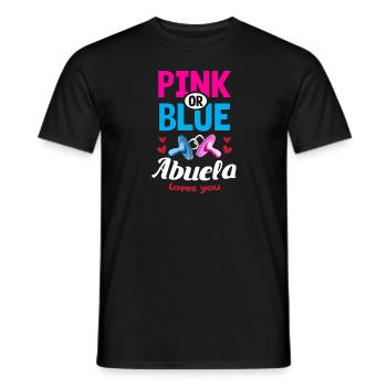 Pink or Blue Abuela Loves You Gender Reveal Party - Men's T-Shirt - black - Front - AI Model Male 178 light (178cm)