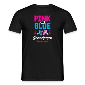 Pink or Blue Grandpapa Loves You Gender Reveal - Men's T-Shirt - black - Front - AI Model Male 178 light (178cm)