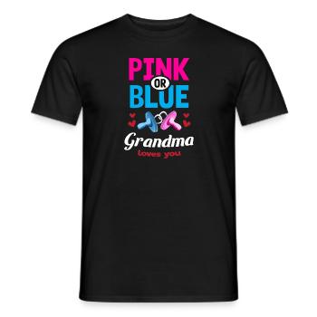 Pink or Blue Grandma Loves You Gender Reveal Party - Männer T-Shirt - Schwarz - Vorne - AI Model Male 178 light (178cm)