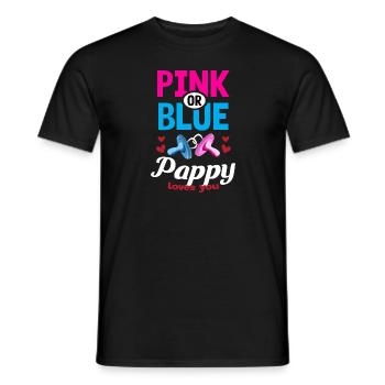 Pink or Blue Pappy Loves You Gender Reveal Party - Men's T-Shirt - black - Front - AI Model Male 178 light (178cm)